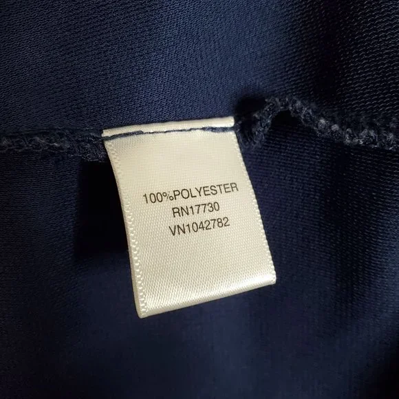 Isaac Mizrahi Target Sz M Dress Wrap Midi Flowy Knit Ribbon Tie Long Sleeve Blue - Picture 8 of 12